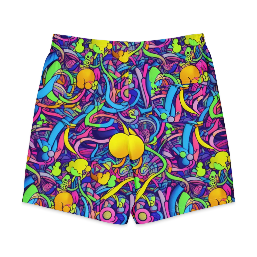 Electric Menagerie on Men's Board Shorts — Back