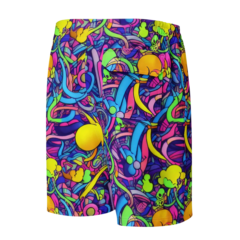 Electric Menagerie on Men's Board Shorts — Back