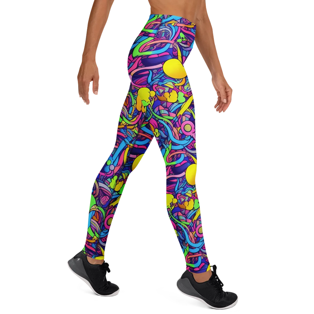 Electric Menagerie on Yoga Leggings — Right