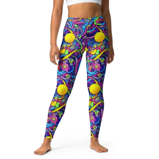 Electric Menagerie on a Yoga Leggings