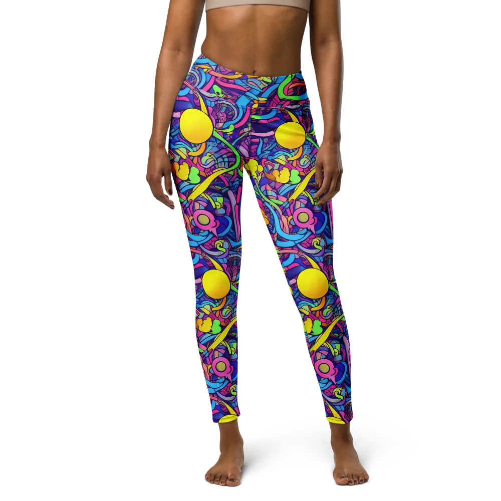 Electric Menagerie on Yoga Leggings — Front