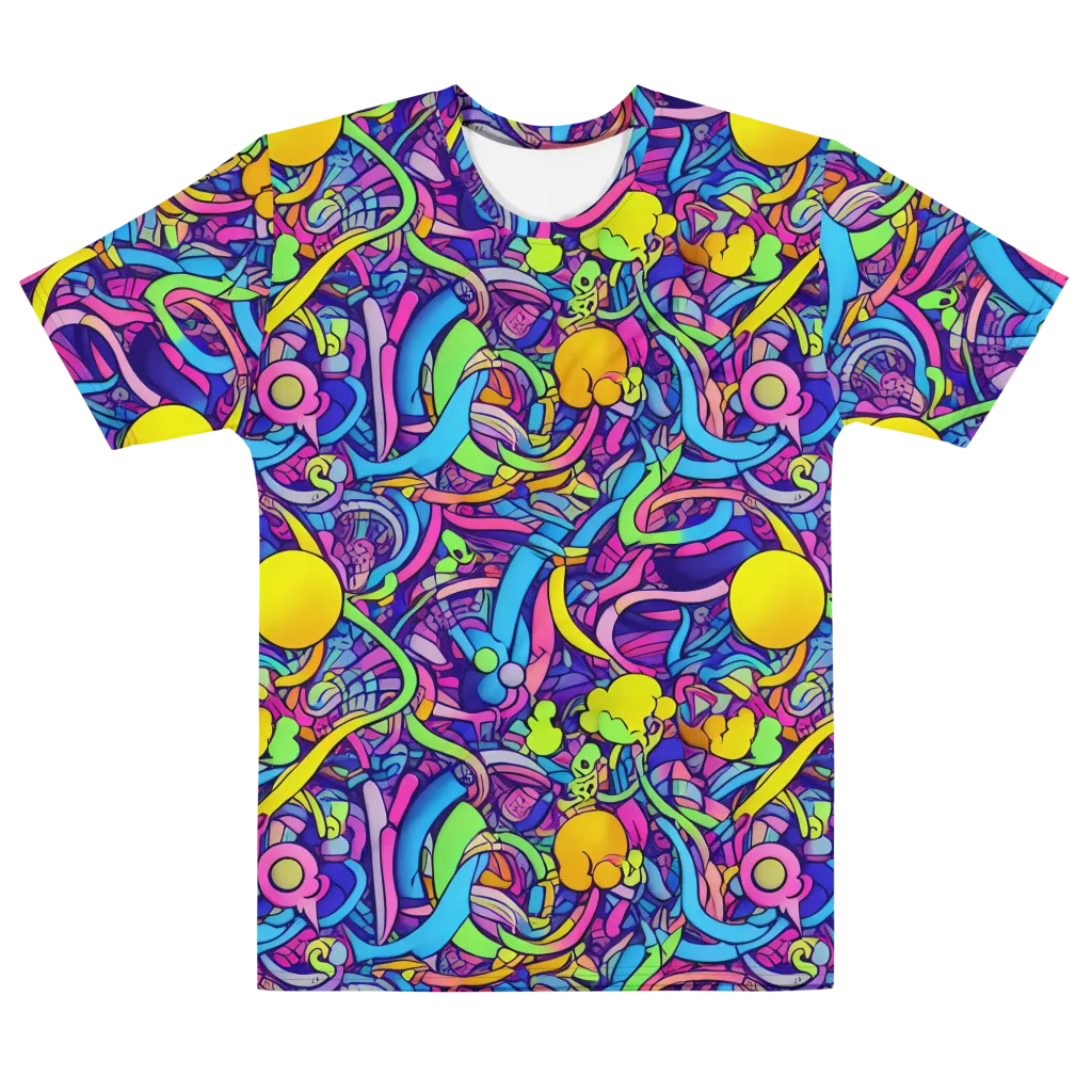 Electric Menagerie on Men's Cotton Crew Neck T-Shirt — Front