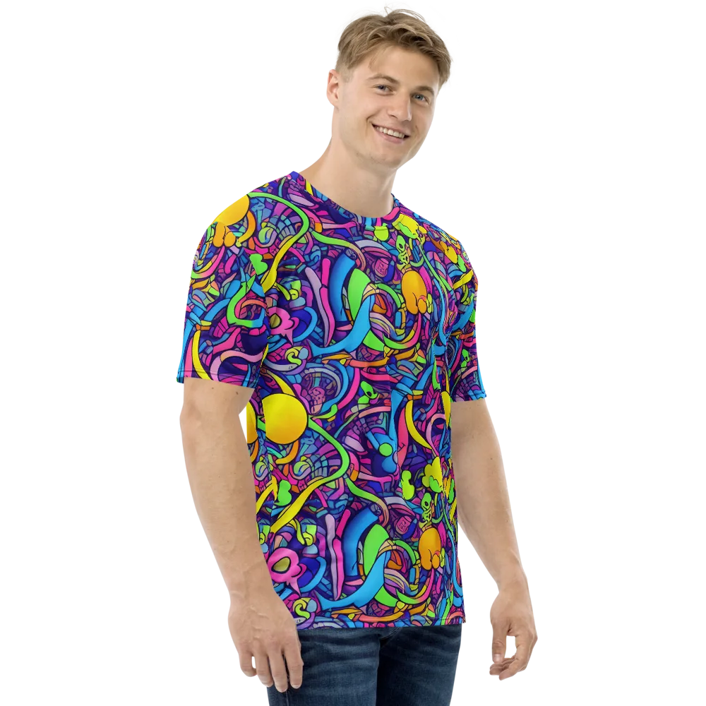 Electric Menagerie on Men's Crew Neck T-Shirt — Right