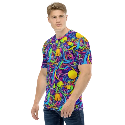 Electric Menagerie on a Men's Crew Neck T-Shirt