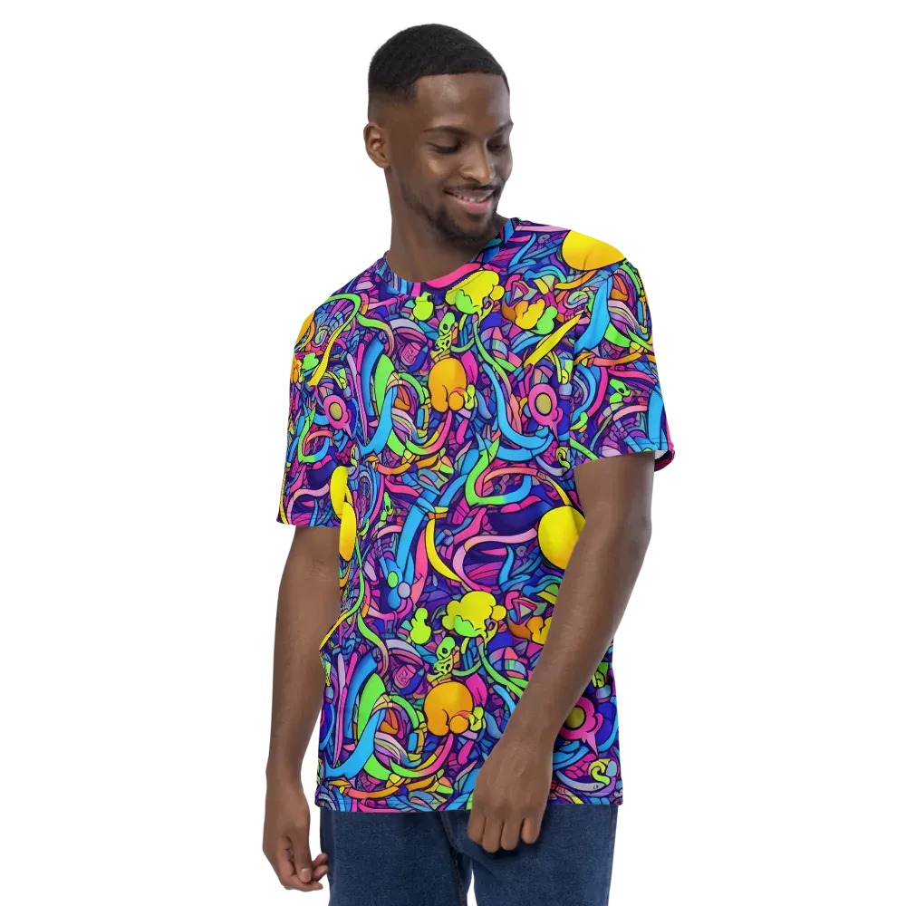 Electric Menagerie on Men's Crew Neck T-Shirt — Left
