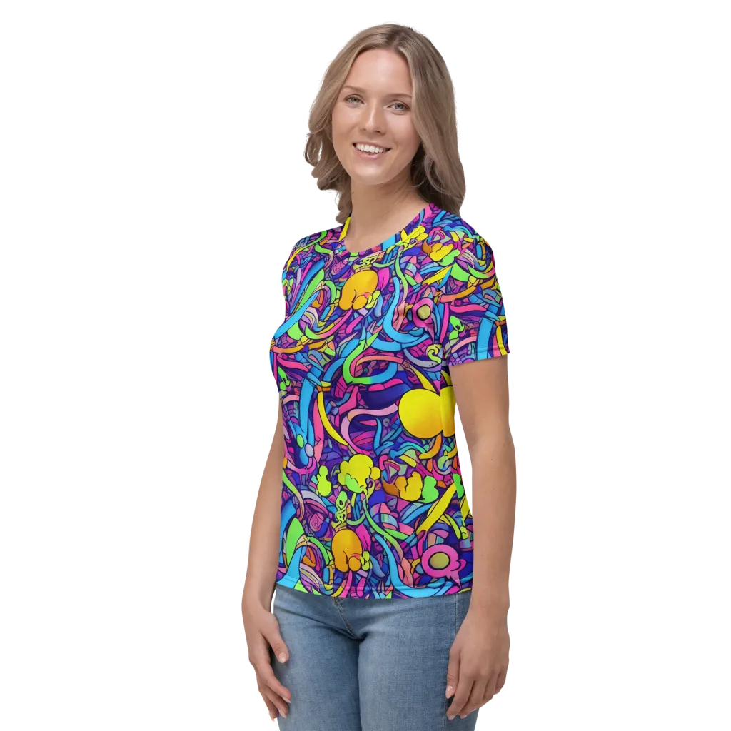 Electric Menagerie on Women's Crew Neck T-Shirt — Left