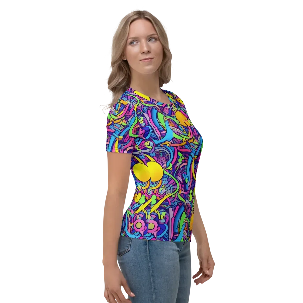 Electric Menagerie on Women's Crew Neck T-Shirt — Right