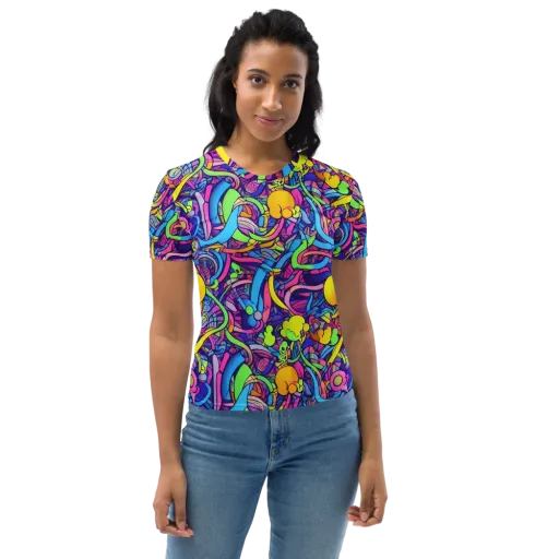Electric Menagerie on a Women's Crew Neck T-Shirt