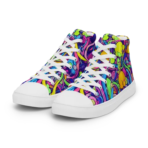 Electric Menagerie on a Women's High Top Canvas Shoes