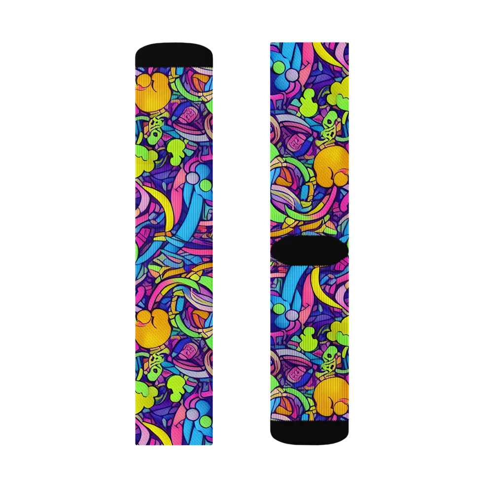 Electric Menagerie on Socks — Left Sock