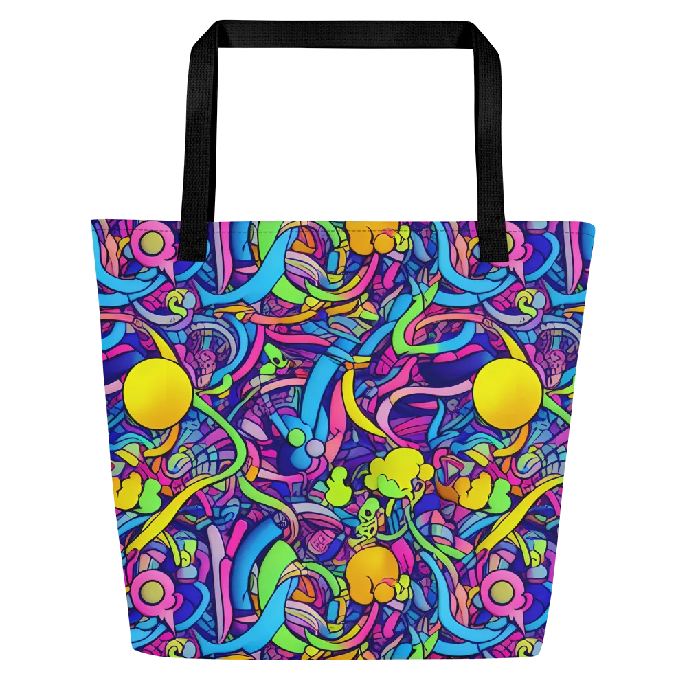 Electric Menagerie on Large Tote Bag W/ Pocket — Front