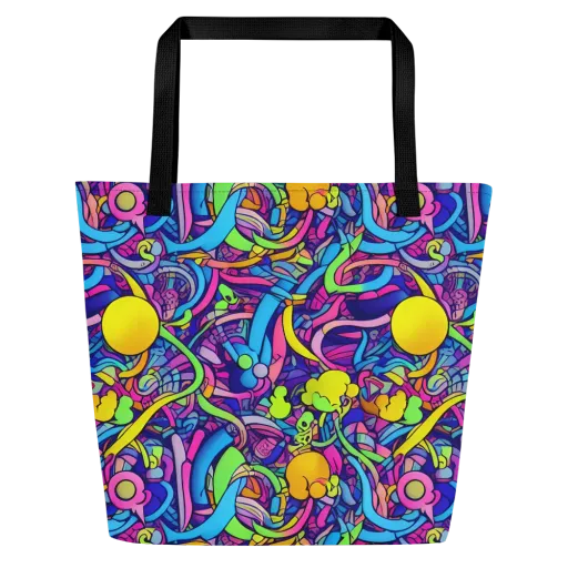 Electric Menagerie on a Large Tote Bag W/ Pocket