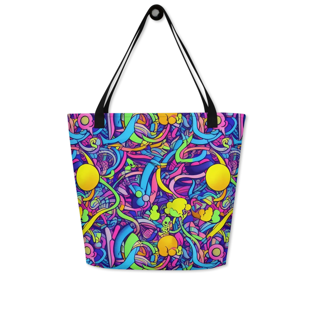 Electric Menagerie on Large Tote Bag W/ Pocket — Front