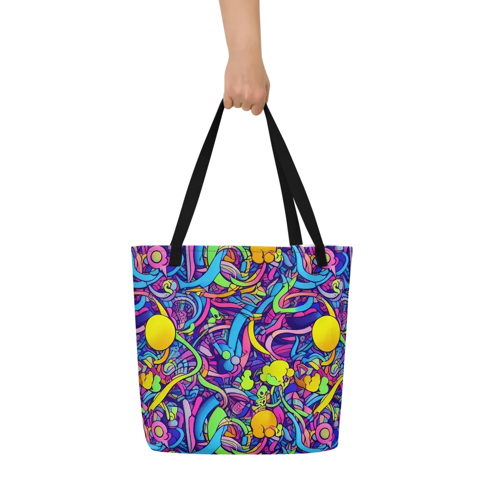 Electric Menagerie on Large Tote Bag W/ Pocket — Front