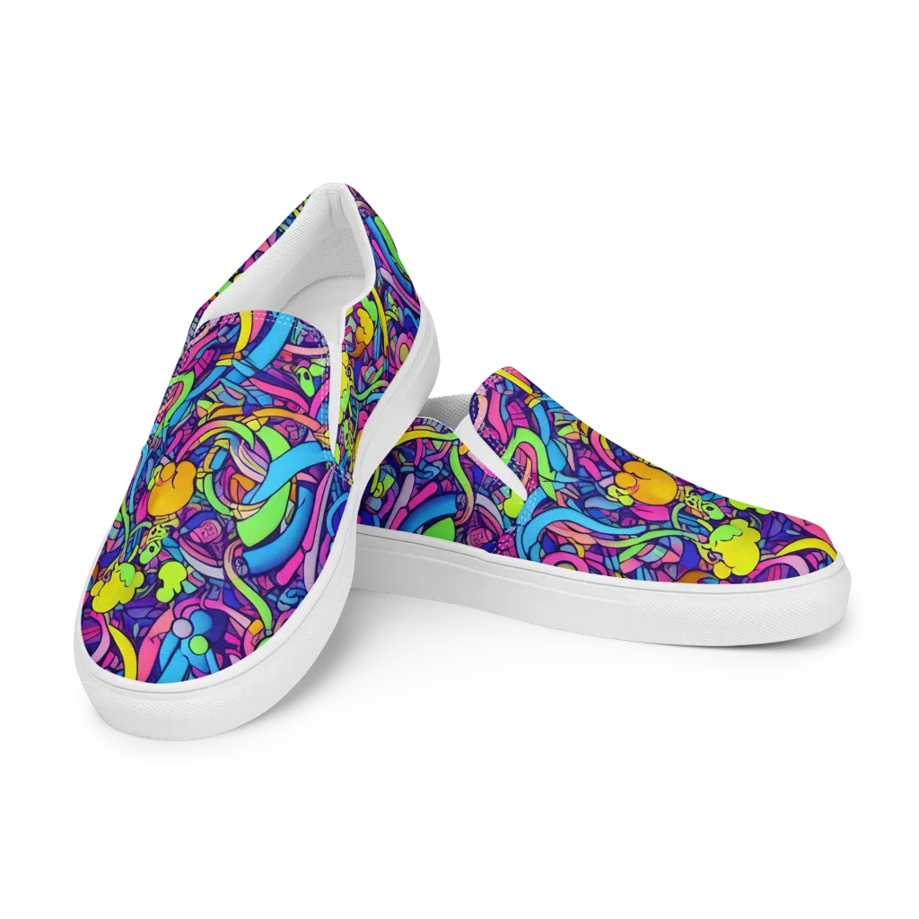 Electric Menagerie on Women's Slip-On Canvas Shoes — Left Front
