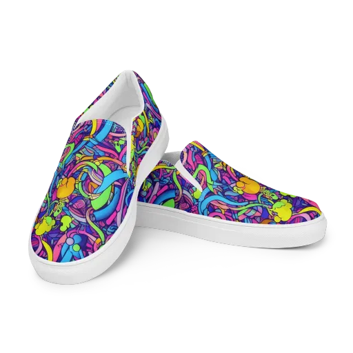 Electric Menagerie on a Women's Slip-On Canvas Shoes