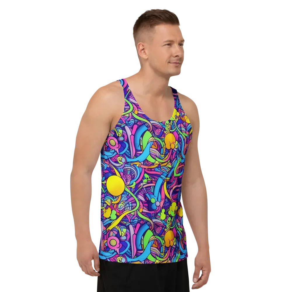 Electric Menagerie on Men's Tank Top — Right Front