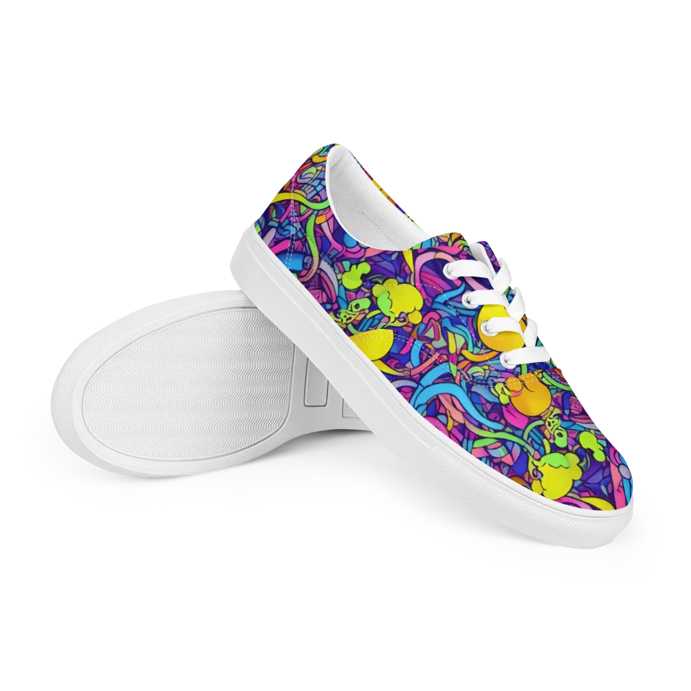 Electric Menagerie on Men's Lace-Up Canvas Shoes — Right Front
