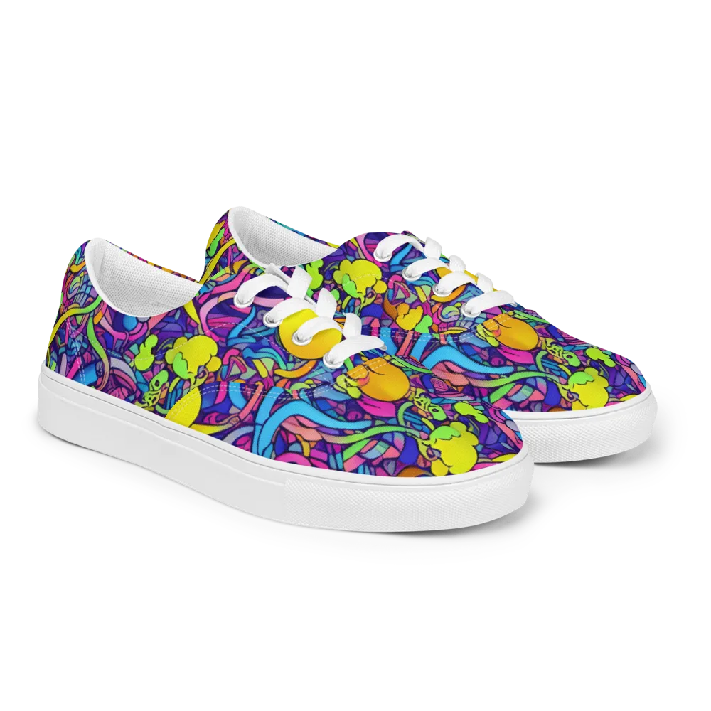 Electric Menagerie on Men's Lace-Up Canvas Shoes — Right Front