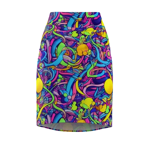 Electric Menagerie on a Pencil Skirt