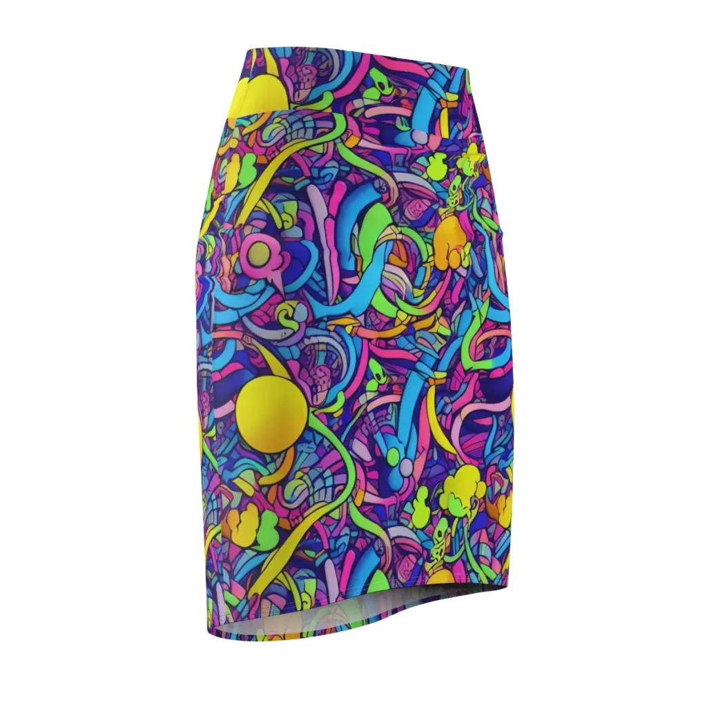 Electric Menagerie on Pencil Skirt — Front Side