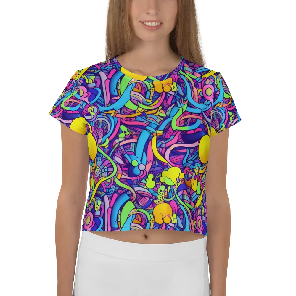 Electric Menagerie on Crop Tee — Front