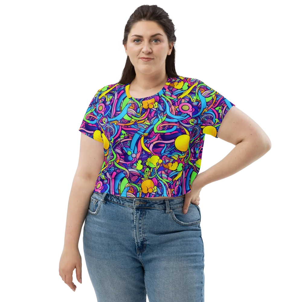 Electric Menagerie on Crop Tee — Front