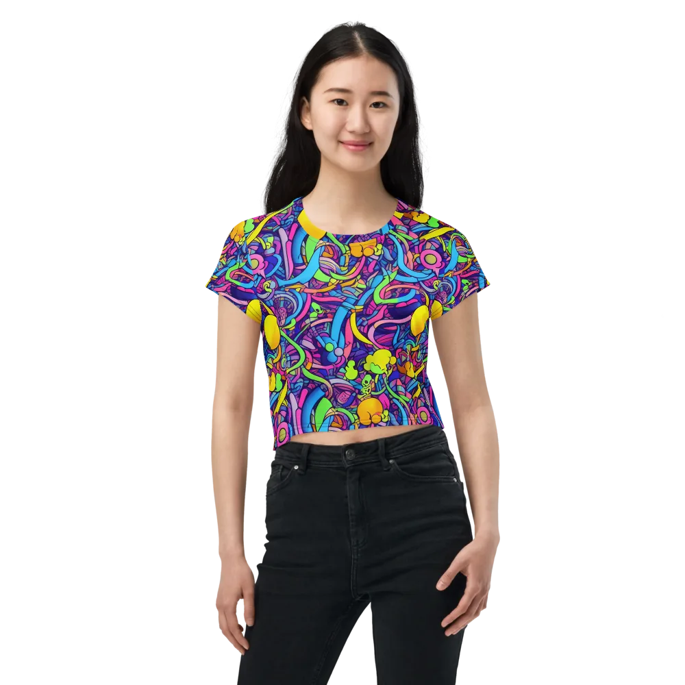 Electric Menagerie on Crop Tee — Front