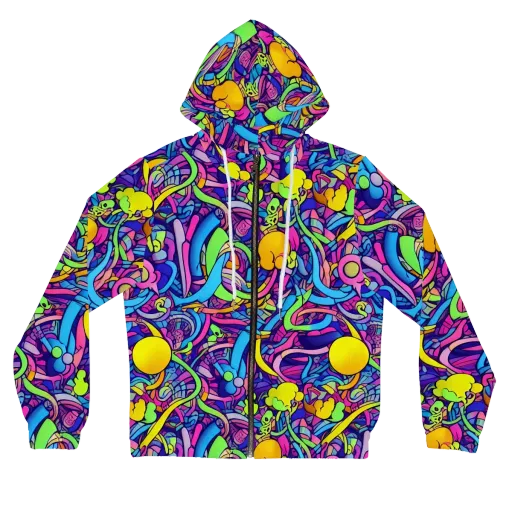 Electric Menagerie on a Women's Full-Zip Hoodie