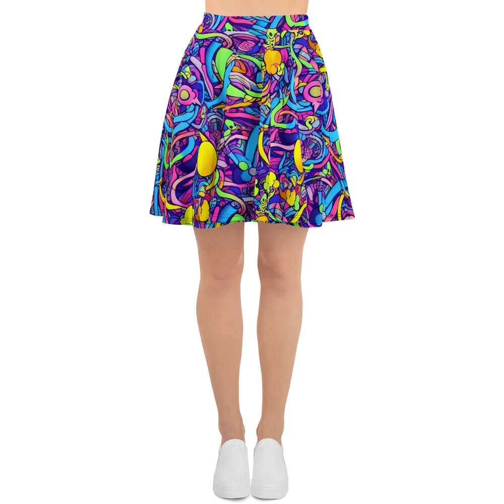 Electric Menagerie on Skater Skirt — Front