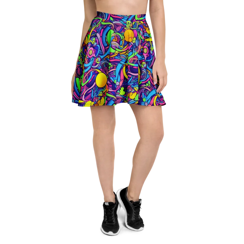 Electric Menagerie on Skater Skirt — Front