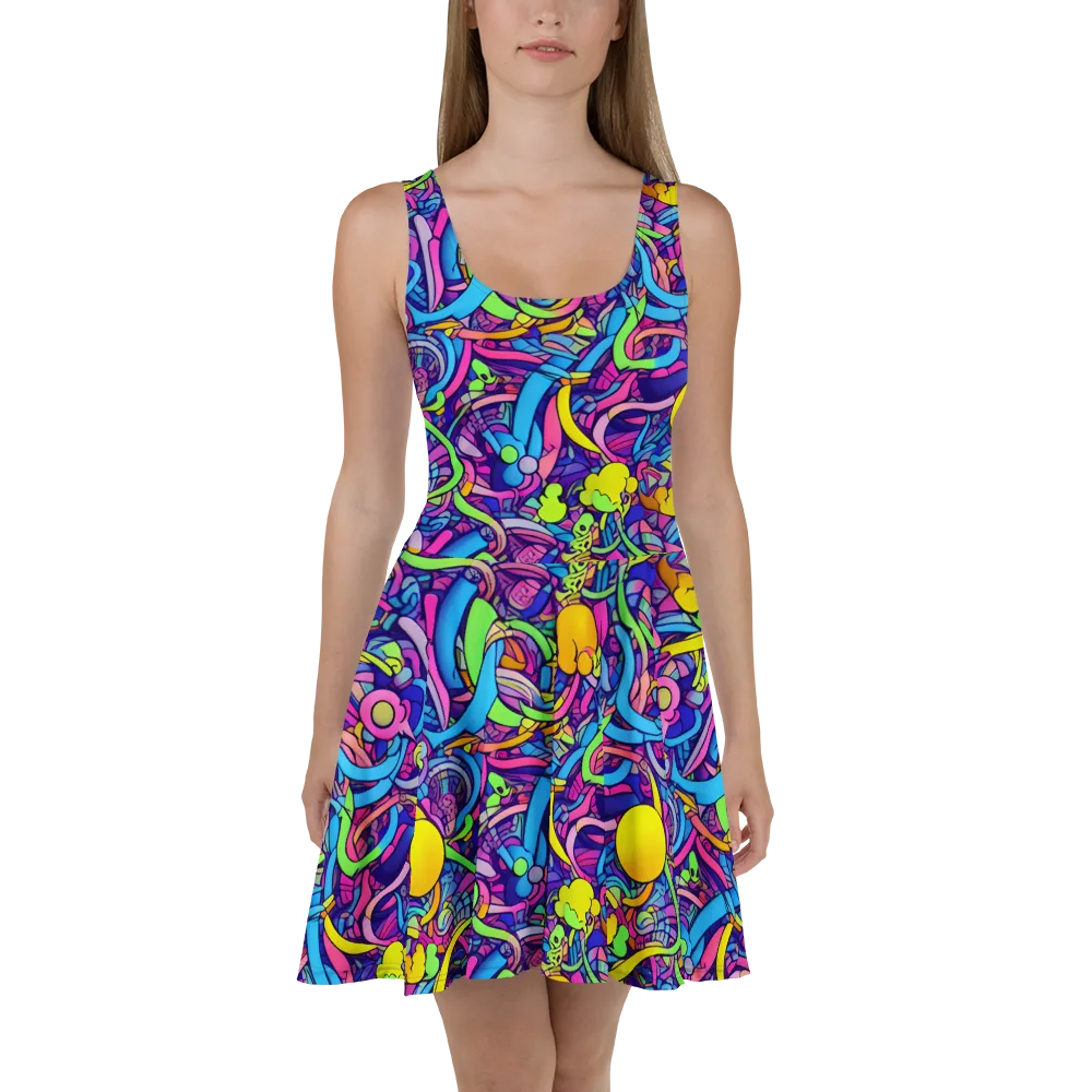 Electric Menagerie on Skater Dress — Front