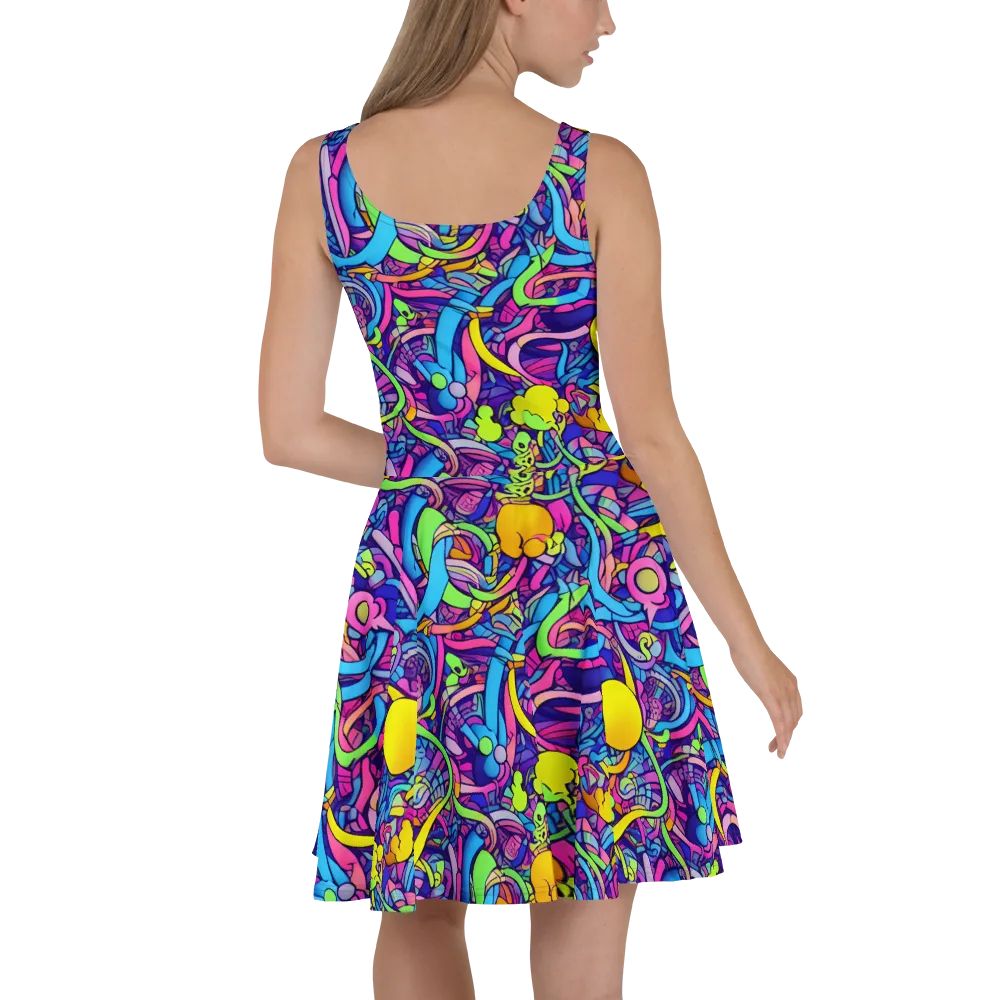 Electric Menagerie on Skater Dress — Back