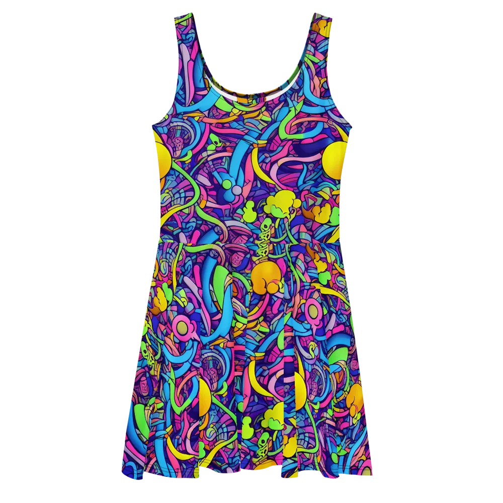 Electric Menagerie on Skater Dress — Front