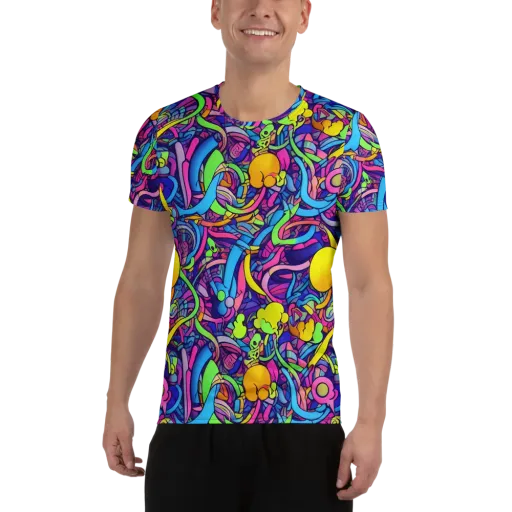 Electric Menagerie on a Men's Athletic T-Shirt