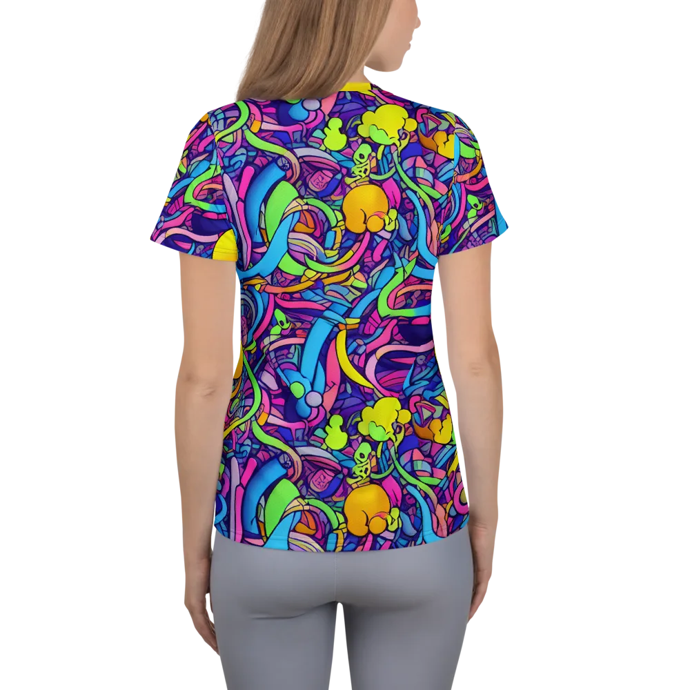 Electric Menagerie on Women's Athletic T-Shirt — Back