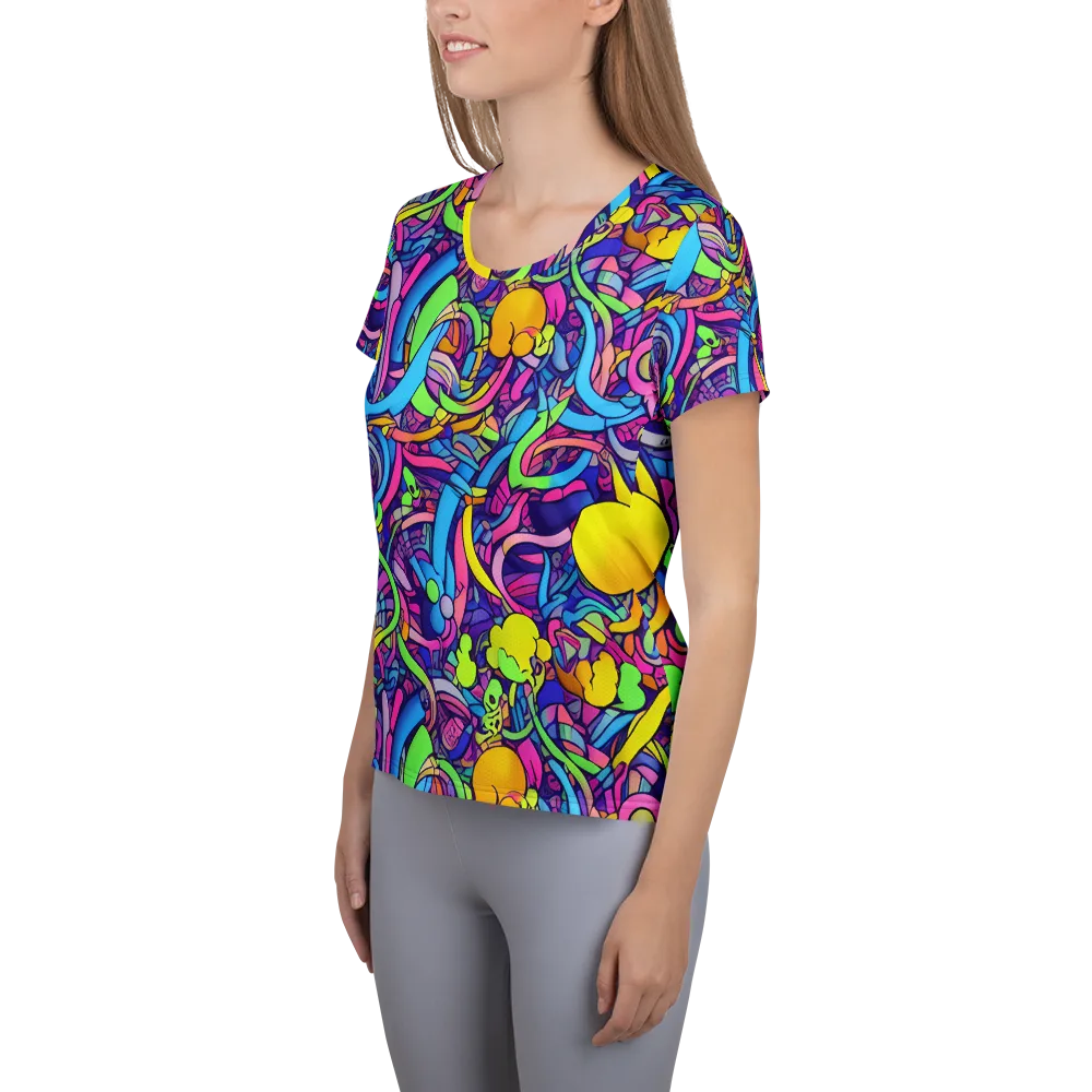 Electric Menagerie on Women's Athletic T-Shirt — Left