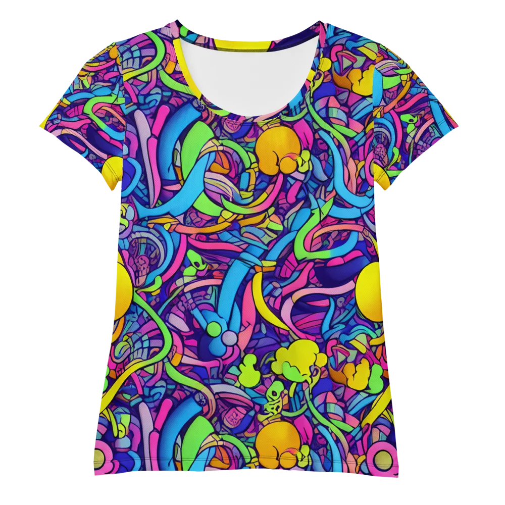 Electric Menagerie on Women's Athletic T-Shirt — Front