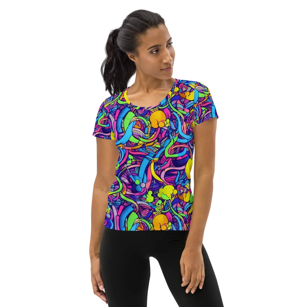 Electric Menagerie on Women's Athletic T-Shirt — Front
