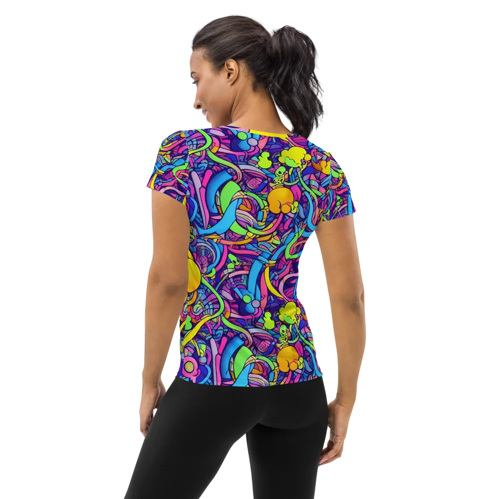 Electric Menagerie on Women's Athletic T-Shirt — Back
