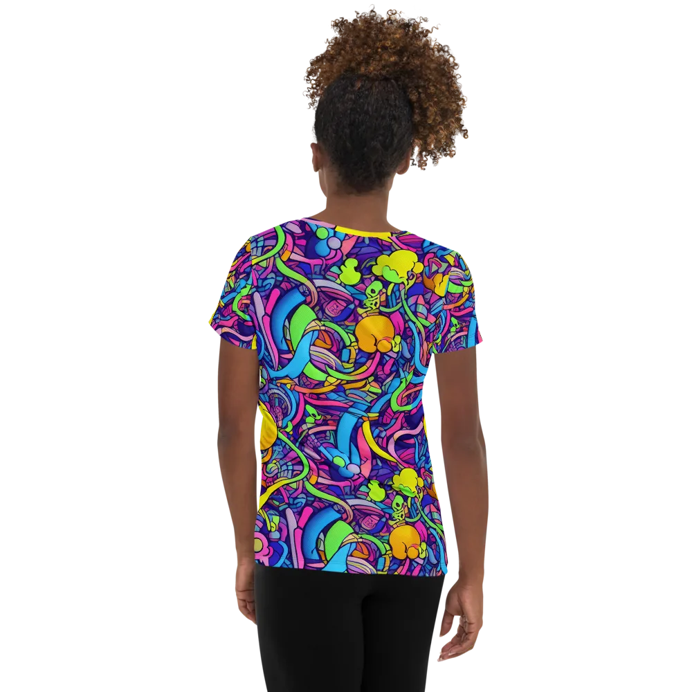 Electric Menagerie on Women's Athletic T-Shirt — Back