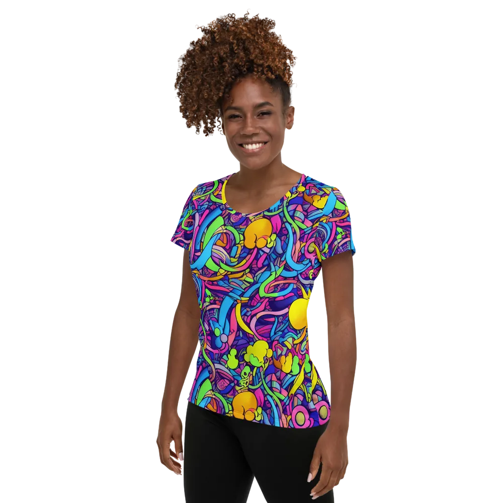 Electric Menagerie on Women's Athletic T-Shirt — Left