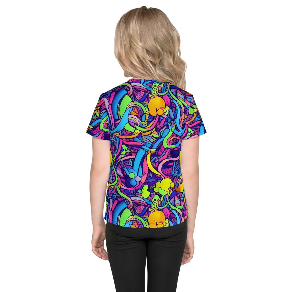 Electric Menagerie on Kids Crew Neck T-Shirt — Back
