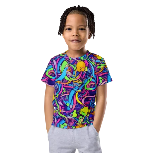 Electric Menagerie on a Kids Crew Neck T-Shirt