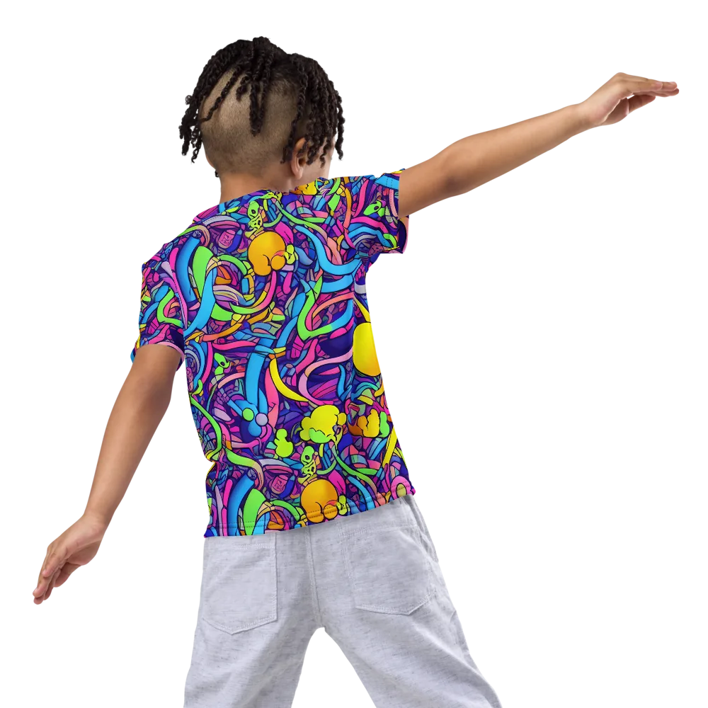 Electric Menagerie on Kids Crew Neck T-Shirt — Back