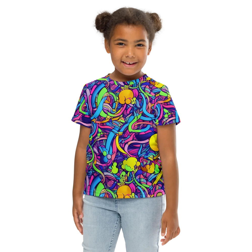 Electric Menagerie on Kids Crew Neck T-Shirt — Front