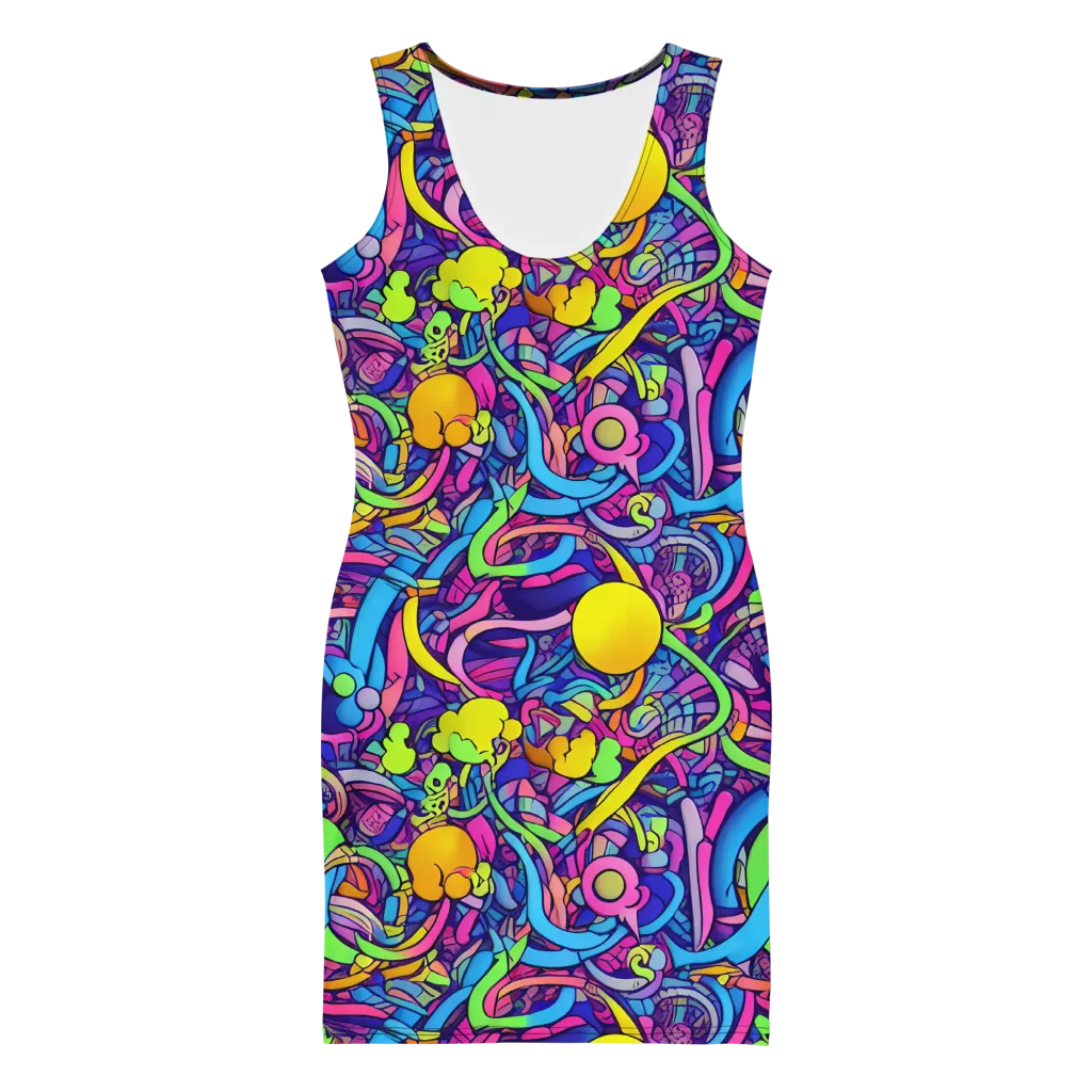 Electric Menagerie on Bodycon Dress — Front