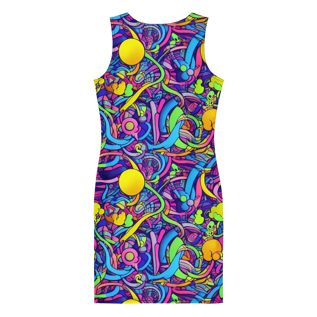 Electric Menagerie on Bodycon Dress — Back