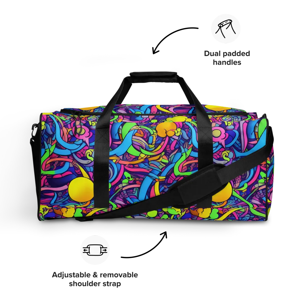 Electric Menagerie on Duffle Bag — Front