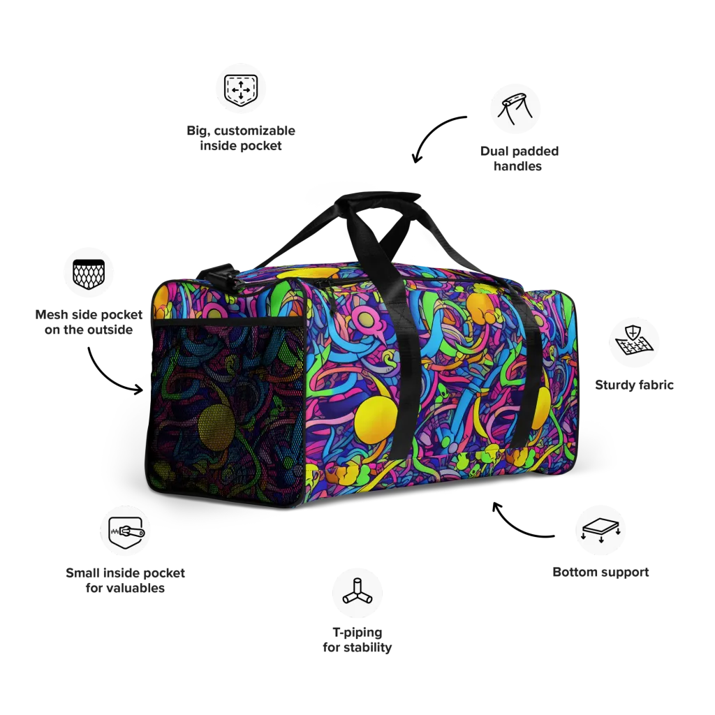 Electric Menagerie on Duffle Bag — Right Front